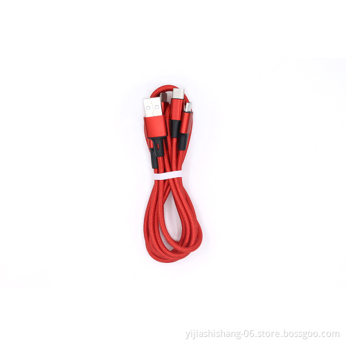 Yijiashishang 120CM Multi 3 in 1 Nylon usb charging Cable for iPhone,Micro USB,USB-C with CE ROHS